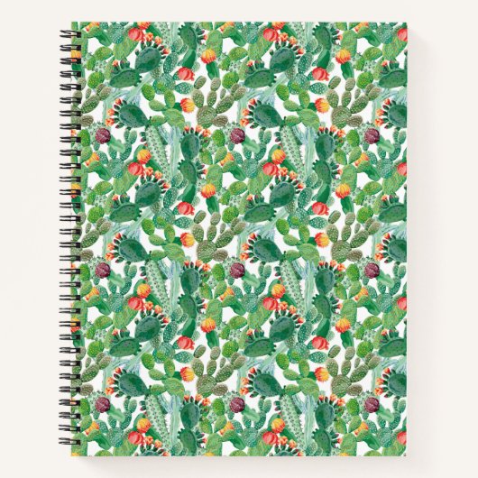 Wasserfarben-Kaktusmuster Notizblock (Vorderseite)