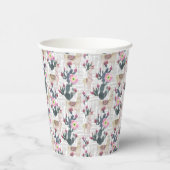 Wasserfarben-Kaktusmuster Pappbecher (Rechts)