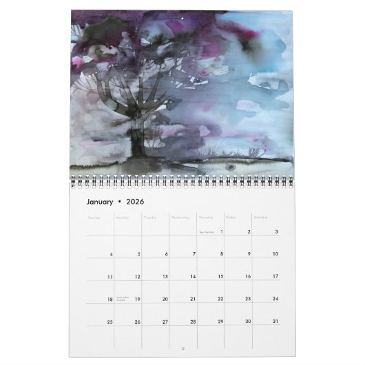 Wasserfarben, Kalender (Jan 2026)