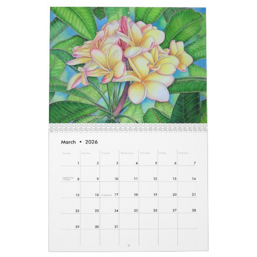 Wasserfarben Kalender (Mär 2026)