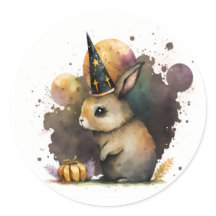 Wasserfarben-Kaninchen-Halloween