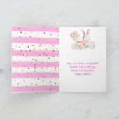 Wasserfarben-Kaninchen und Blume Frohe Ostern Karte (Innenseite)