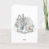 Wasserfarben Kaninchen Weihnachtsbaum Karte (Rückseite)