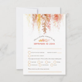Wasserfarben Kaskade Fall Weinbraun-orange Hochzei RSVP Karte