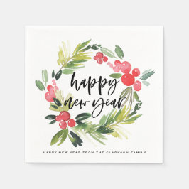 Wasserfarben-Kiefer und Heiligkraut-Party Serviette