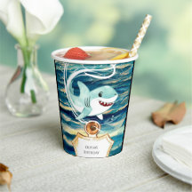 Wasserfarben Kinder Spaß Hai Geburtstag