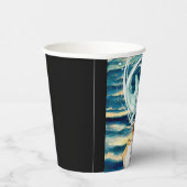 Wasserfarben Kinder Spaß Hai Geburtstag Pappbecher (Rechts)