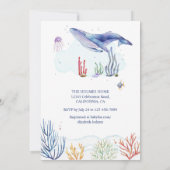 Wasserfarben Kinderdusche Einladung (Rückseite)