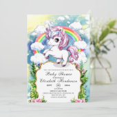 Wasserfarben Kinderdusche Einladung (Stehend Vorderseite)