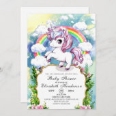 Wasserfarben Kinderdusche Einladung (Vorne/Hinten)