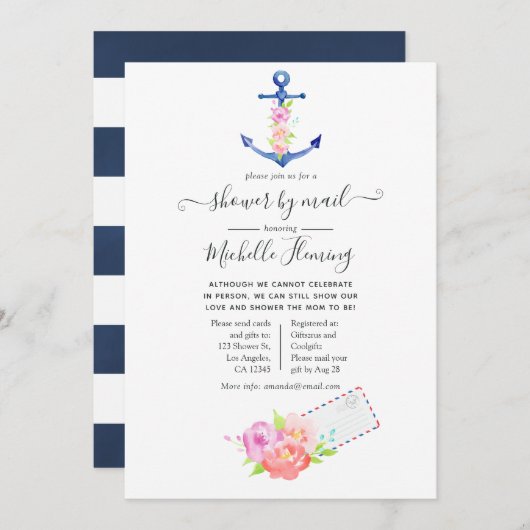 Wasserfarben-Kinderdusche nach Mail Einladung (Vorne/Hinten)