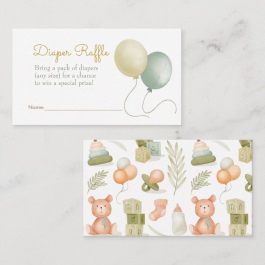 Wasserfarben-Kinderspielzeug-Windeln Begleitkarte (Vorne/Hinten)