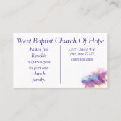 Wasserfarben-Kirche Visitenkarte (Rückseite)