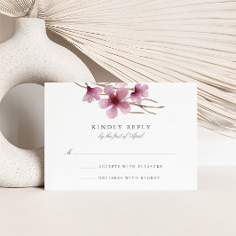 Wasserfarben-Kirschblüten Hochzeit RSVP Karte