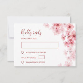 Wasserfarben-Kirschblüten-Hochzeit RSVP Karte