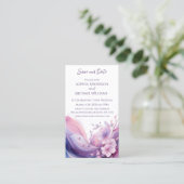 Wasserfarben-Kirschblüten Hochzeiten Save the Date Visitenkarte (Stehend Vorderseite)