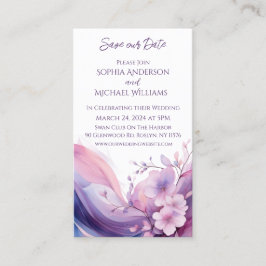 Wasserfarben-Kirschblüten Hochzeiten Save the Date Visitenkarte