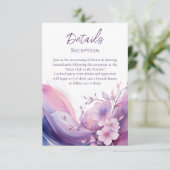 Wasserfarben-Kirschblüten - Hochzeitsdetails - Begleitkarte (Stehend Vorderseite)