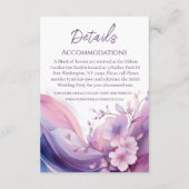 Wasserfarben-Kirschblüten - Hochzeitsdetails - Begleitkarte (Rückseite)