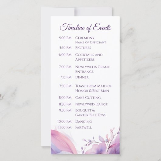 Wasserfarben-Kirschblüten - Hochzeitsprogramm- (Rückseite)