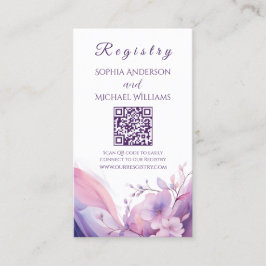 Wasserfarben-Kirschblüten - Registry-Honeymoon Visitenkarte