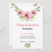 Wasserfarben Kirschblüten Rustikale Hochzeit Einladung (Vorne/Hinten)
