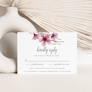 Wasserfarben Kirschblüten UAWG RSVP Karte