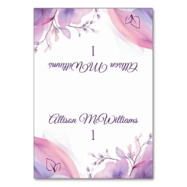 Wasserfarben-Kirschblüten -Vegetarisch-Hochzeit- Tischnummer