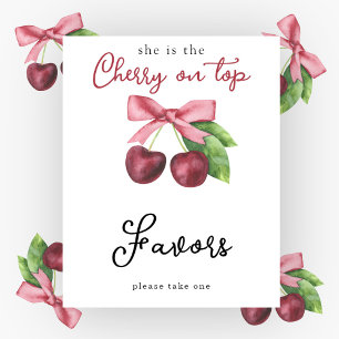 Wasserfarben-Kirschen-Babydusche - Favoriten Poster