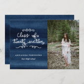 Wasserfarben-Klasse des Script-Graduate-Fotos 2016 Einladung (Vorne/Hinten)