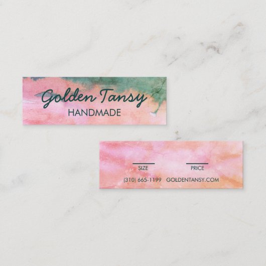Wasserfarben Kleidung Schmuck Preis Größe Hängemar Mini Visitenkarte (Vorne/Hinten)
