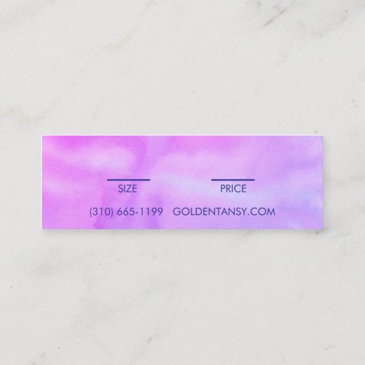 Wasserfarben Kleidung Schmuck Preis Größe Hängemar Mini Visitenkarte (Rückseite)