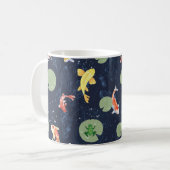 Wasserfarben-Koi-Fischteich nahtloses Muster Kaffeetasse (Vorderseite Links)