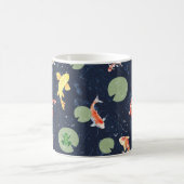 Wasserfarben-Koi-Fischteich nahtloses Muster Kaffeetasse (Mittel)