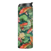 Wasserfarben Koi und Wasser Lilien Thermal Tumbler Thermosbecher (Nach links gedreht)