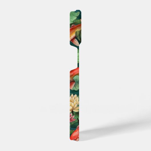 Wasserfarben Koi und Wasserlies - Slim Fit iPhone Hülle (Rechte Seite)