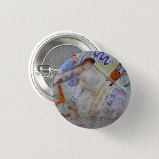 Wasserfarben-Kolibri-Abzeichen Pin Button (Vorne & Hinten)