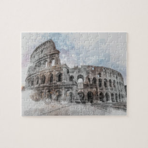 Wasserfarben-Kolosseum Rom-Puzzle - Elegant Puzzle