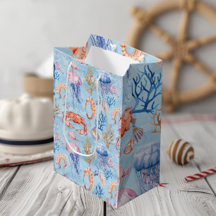 Wasserfarben Korallenriff Deluxe Mittlere Geschenktüte