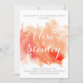Wasserfarben Korallenriff Hochzeit Probe Abendesse Einladung