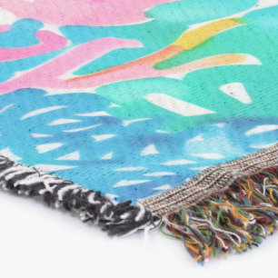 Wasserfarben-Korallenriff-Tropen-Chic-Wurfdecke Decke