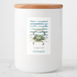 Wasserfarben-Krabbenstrasse - Ocean City Food Labe Lebensmitteletikett