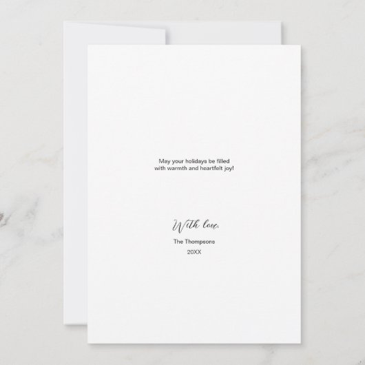 Wasserfarben Kranz Familie Foto Frohe Weihnachten (Rückseite)