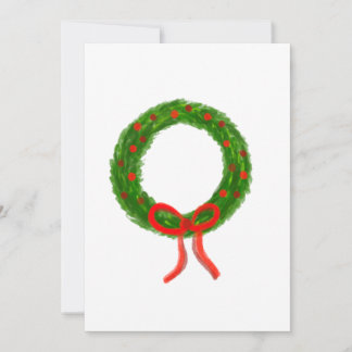 Wasserfarben-Kranz-Grußkarte Weihnachten 