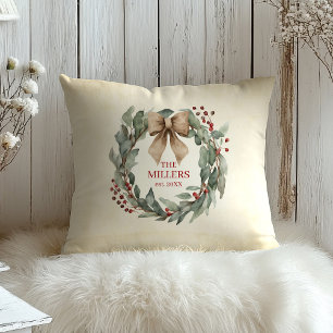  Wasserfarben-Kranz Weihnachten  Kissen