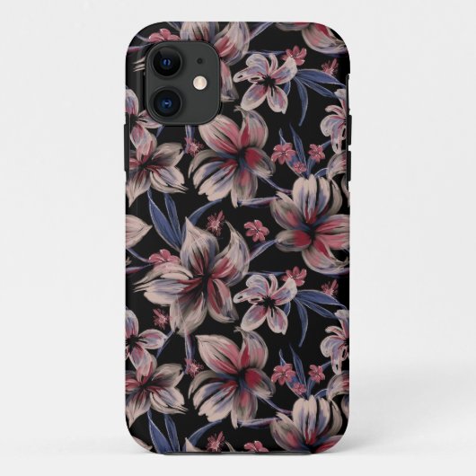 Wasserfarben-Krimson auf schwarz Case-Mate iPhone Hülle (Rückseite)