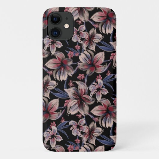 Wasserfarben-Krimson auf schwarz Case-Mate iPhone Hülle (Rückseite)