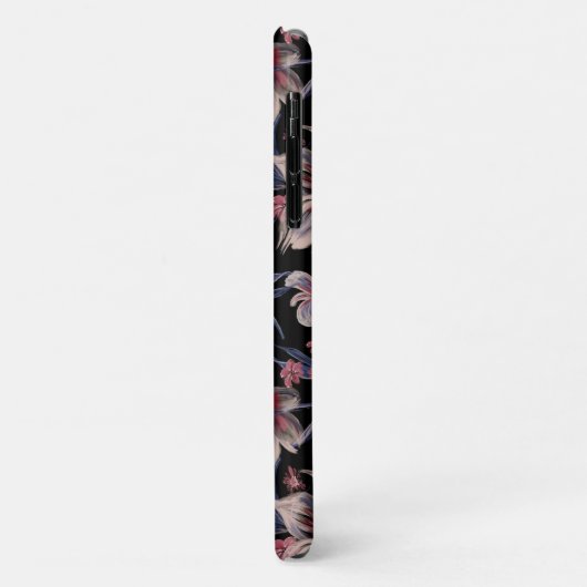 Wasserfarben-Krimson auf schwarz Case-Mate iPhone Hülle (Hinten/Links)