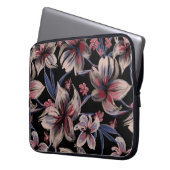 Wasserfarben-Krimson auf schwarz Laptopschutzhülle (Vorderseite Links)