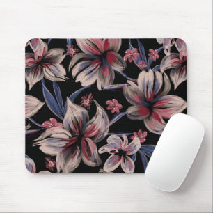 Wasserfarben-Krimson auf schwarz Mousepad